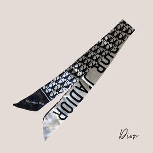 Dior “J’a Dior” Mitzah Scarf – Black & White, Pre-Owned, No Damage